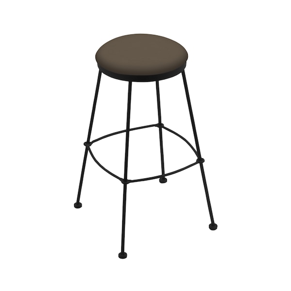 25" Stationary Counter Stool, Black Wrinkle, Canter Earth Seat